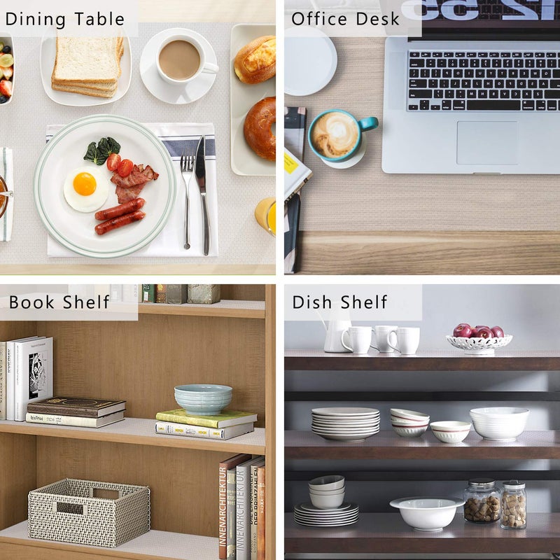 HooTown Shelf Liner Kitchen Cabinet Drawer Mats 23.6 Inch Wide x 13 Feet Long, Non Slip EVA Plastic Water Resistant Pad for Bathroom Drawers,Shoe Shelves, Under Sink, Clear - Image 5